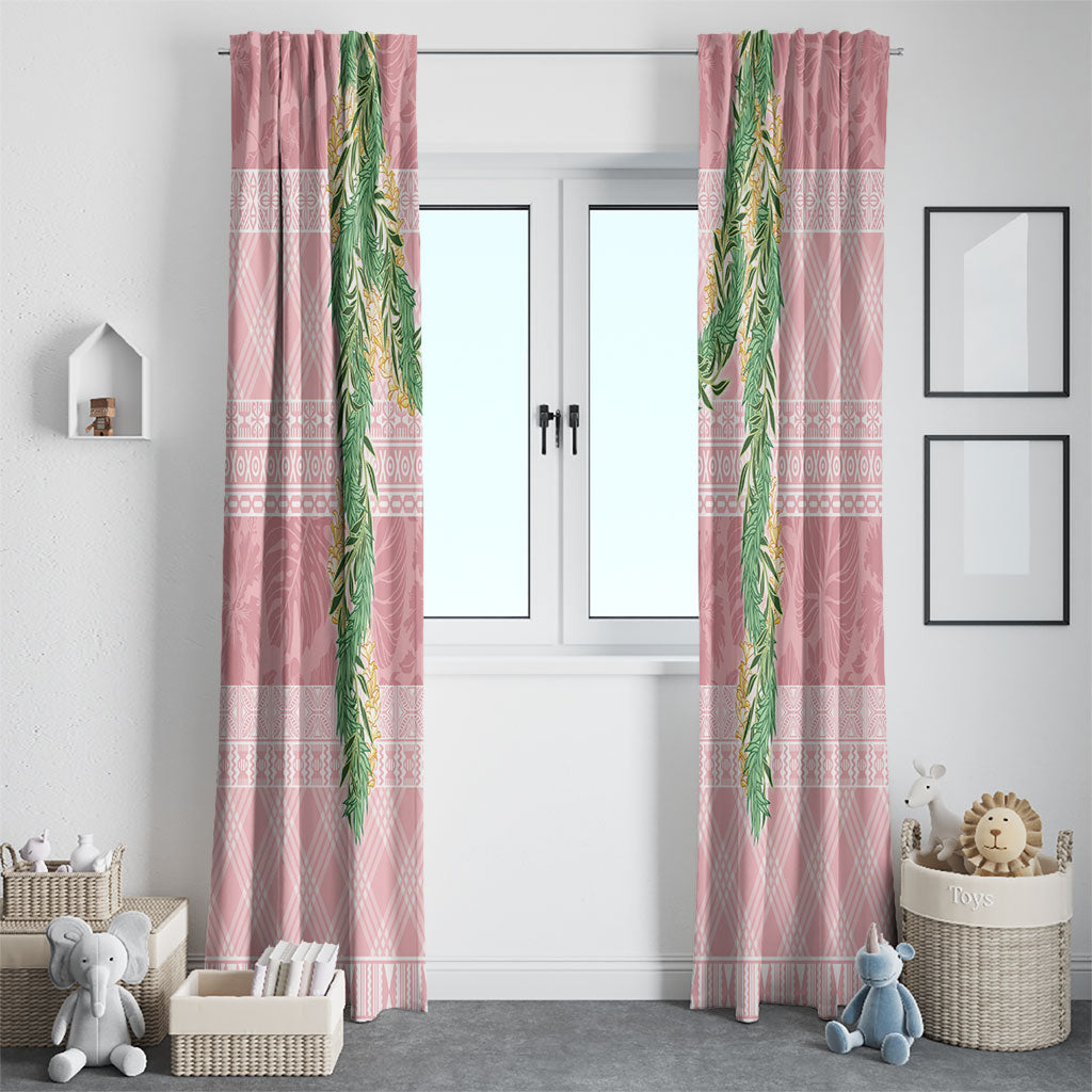 Hawai'i Paniolo Maile Twisted Lei Window Curtain Dusty Rose LT7 - Polynesian Pride