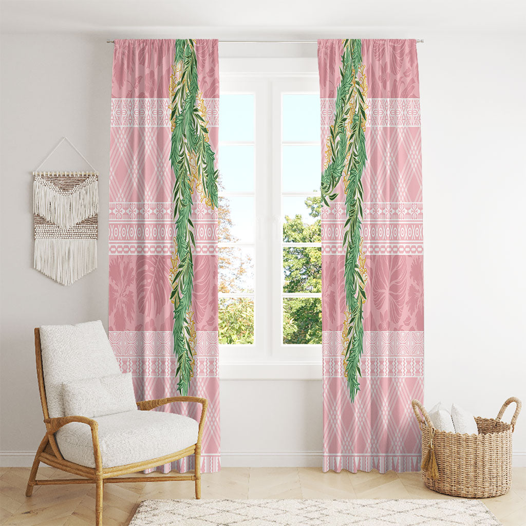 Hawai'i Paniolo Maile Twisted Lei Window Curtain Dusty Rose LT7 - Polynesian Pride