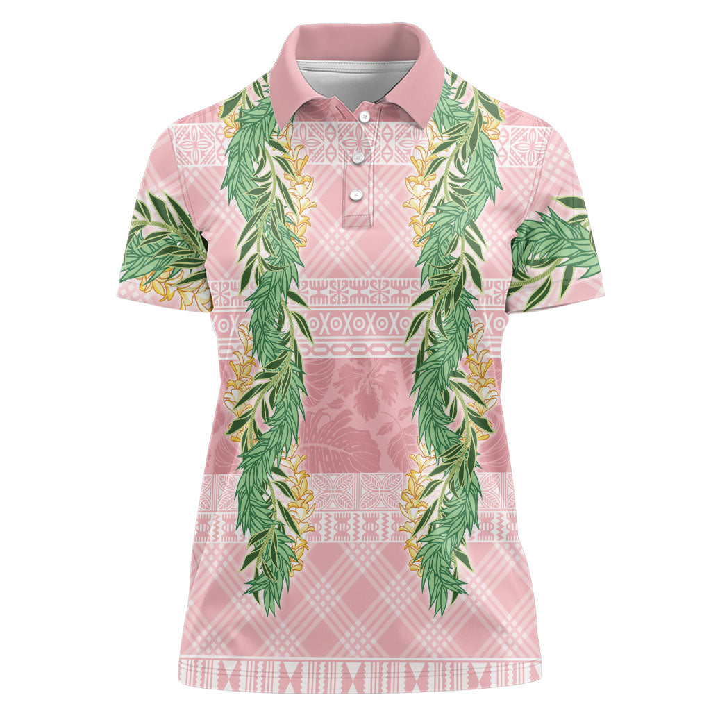 Hawai'i Paniolo Maile Twisted Lei Women Polo Shirt Dusty Rose LT7 Female Dusty Rose - Polynesian Pride