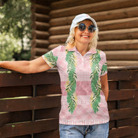 Hawai'i Paniolo Maile Twisted Lei Women Polo Shirt Dusty Rose LT7 - Polynesian Pride