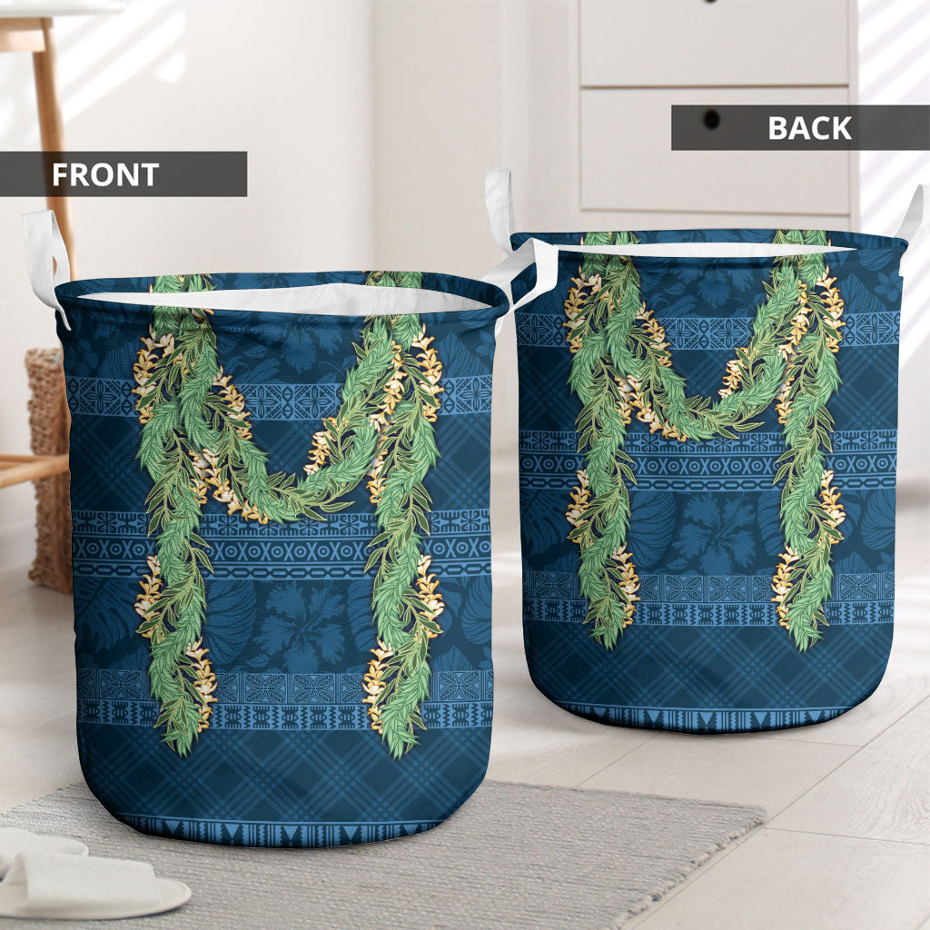 Hawai'i Paniolo Maile Twisted Lei Laundry Basket Cobalt Blue LT7 - Polynesian Pride