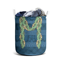 Hawai'i Paniolo Maile Twisted Lei Laundry Basket Cobalt Blue LT7 - Polynesian Pride