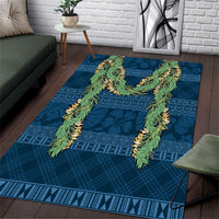 Hawai'i Paniolo Maile Twisted Lei Area Rug Cobalt Blue LT7 Cobalt Blue - Polynesian Pride