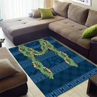 Hawai'i Paniolo Maile Twisted Lei Area Rug Cobalt Blue LT7 - Polynesian Pride