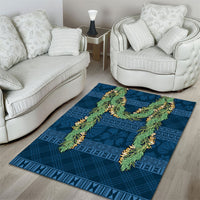 Hawai'i Paniolo Maile Twisted Lei Area Rug Cobalt Blue LT7 - Polynesian Pride