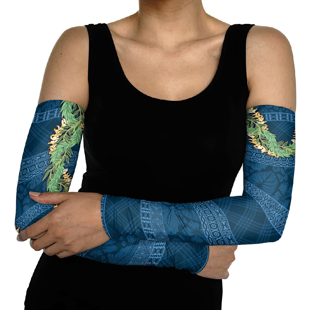 Hawai'i Paniolo Maile Twisted Lei Arm Sleeves Cobalt Blue LT7 - Polynesian Pride