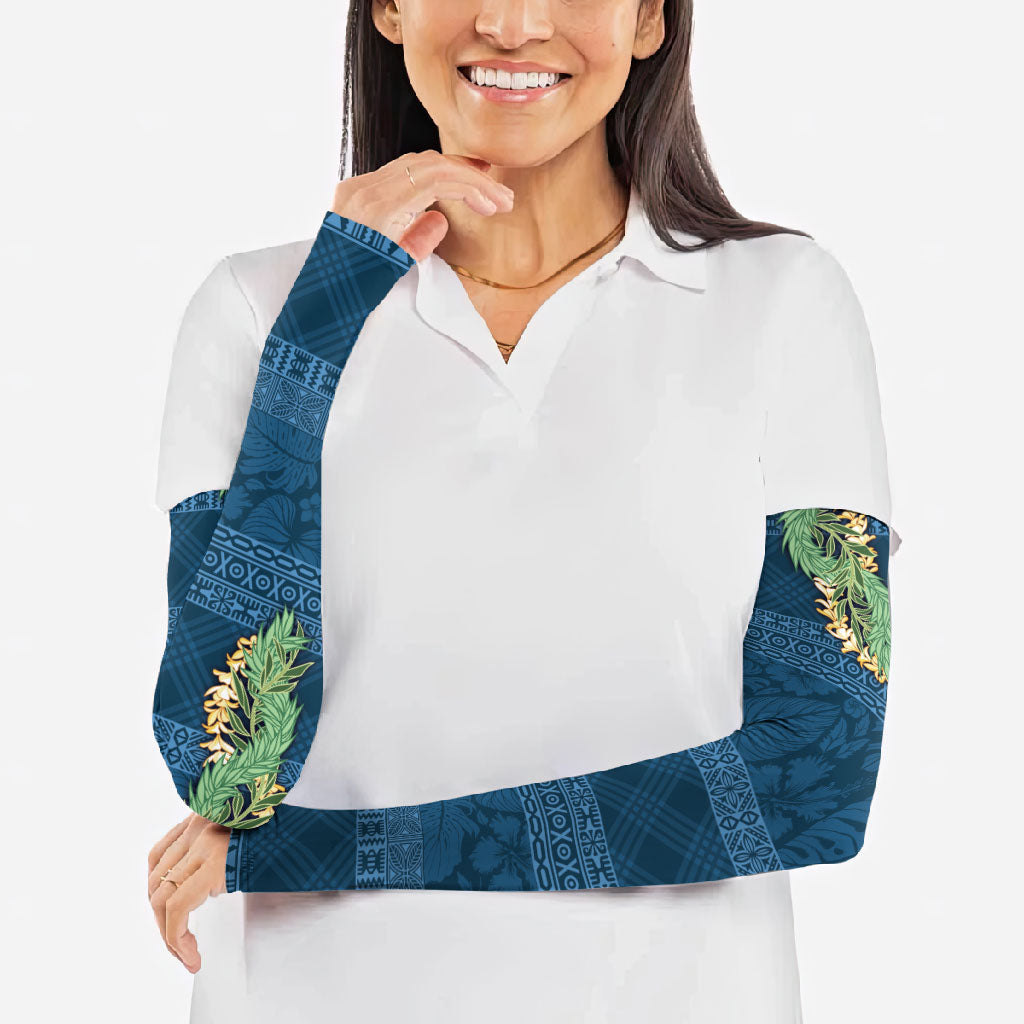 Hawai'i Paniolo Maile Twisted Lei Arm Sleeves Cobalt Blue LT7 - Polynesian Pride