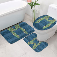 Hawai'i Paniolo Maile Twisted Lei Bathroom Set Cobalt Blue LT7 - Polynesian Pride