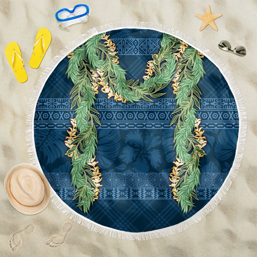 Hawai'i Paniolo Maile Twisted Lei Beach Blanket Cobalt Blue LT7 One Size 150cm Cobalt Blue - Polynesian Pride