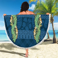Hawai'i Paniolo Maile Twisted Lei Beach Blanket Cobalt Blue LT7 - Polynesian Pride