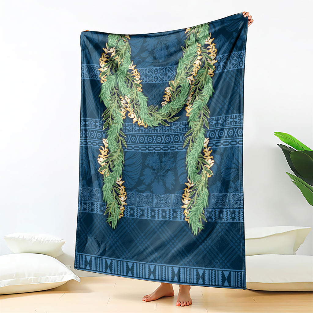 Hawai'i Paniolo Maile Twisted Lei Blanket Cobalt Blue LT7 - Polynesian Pride
