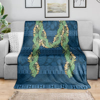 Hawai'i Paniolo Maile Twisted Lei Blanket Cobalt Blue LT7 - Polynesian Pride