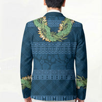 Hawai'i Paniolo Maile Twisted Lei Blazer Cobalt Blue LT7 - Polynesian Pride