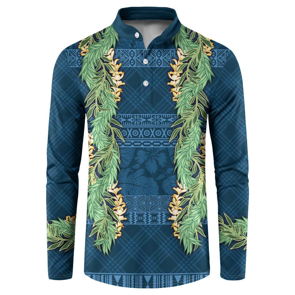 Hawai'i Paniolo Maile Twisted Lei Button Sweatshirt Cobalt Blue LT7 Cobalt Blue - Polynesian Pride