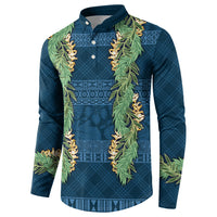 Hawai'i Paniolo Maile Twisted Lei Button Sweatshirt Cobalt Blue LT7 - Polynesian Pride