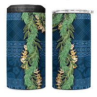 Hawai'i Paniolo Maile Twisted Lei 4 in 1 Can Cooler Tumbler Cobalt Blue LT7 One Size: 16 oz Cobalt Blue - Polynesian Pride