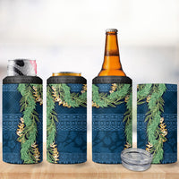 Hawai'i Paniolo Maile Twisted Lei 4 in 1 Can Cooler Tumbler Cobalt Blue LT7 - Polynesian Pride