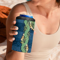 Hawai'i Paniolo Maile Twisted Lei 4 in 1 Can Cooler Tumbler Cobalt Blue LT7 - Polynesian Pride