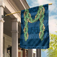Hawai'i Paniolo Maile Twisted Lei Garden Flag Cobalt Blue LT7 House Flag Cobalt Blue - Polynesian Pride