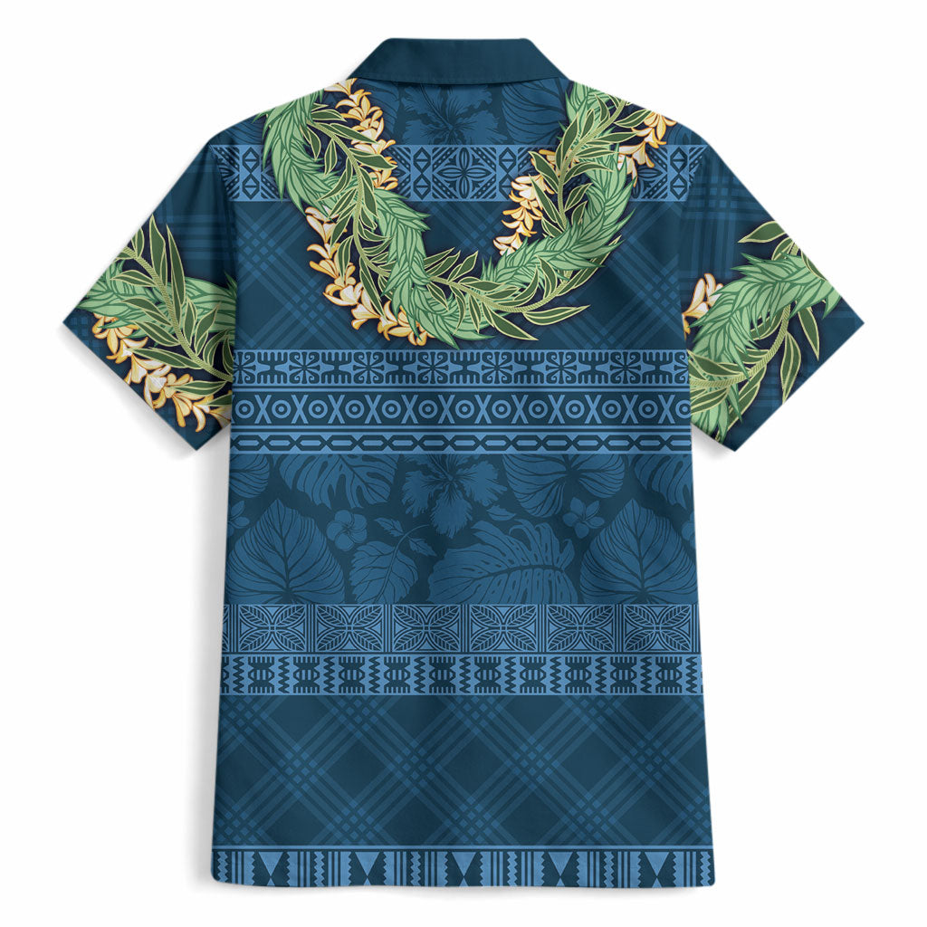 Hawai'i Paniolo Maile Twisted Lei Hawaiian Shirt Cobalt Blue LT7 - Polynesian Pride