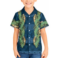 Hawai'i Paniolo Maile Twisted Lei Hawaiian Shirt Cobalt Blue LT7 - Polynesian Pride