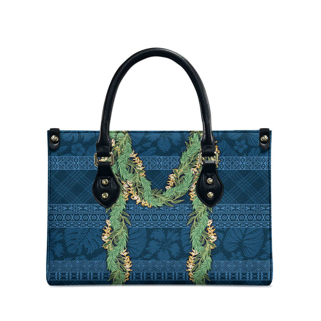 Hawai'i Paniolo Maile Twisted Lei Leather Bag Cobalt Blue LT7 - Polynesian Pride