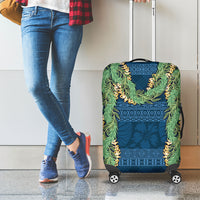 Hawai'i Paniolo Maile Twisted Lei Luggage Cover Cobalt Blue LT7 - Polynesian Pride