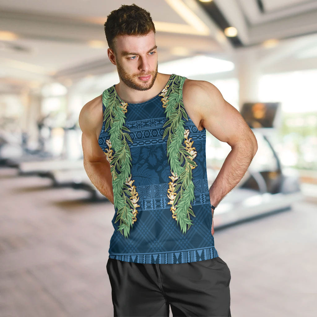 Hawai'i Paniolo Maile Twisted Lei Men Tank Top Cobalt Blue LT7 Cobalt Blue - Polynesian Pride