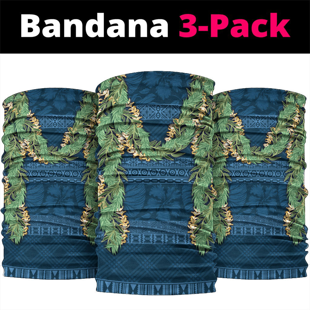 Hawai'i Paniolo Maile Twisted Lei Neck Gaiter Cobalt Blue LT7 package One Size: 25*50cm Cobalt Blue - Polynesian Pride