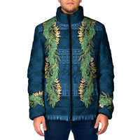 Hawai'i Paniolo Maile Twisted Lei Padded Jacket Cobalt Blue LT7 Men Cobalt Blue - Polynesian Pride