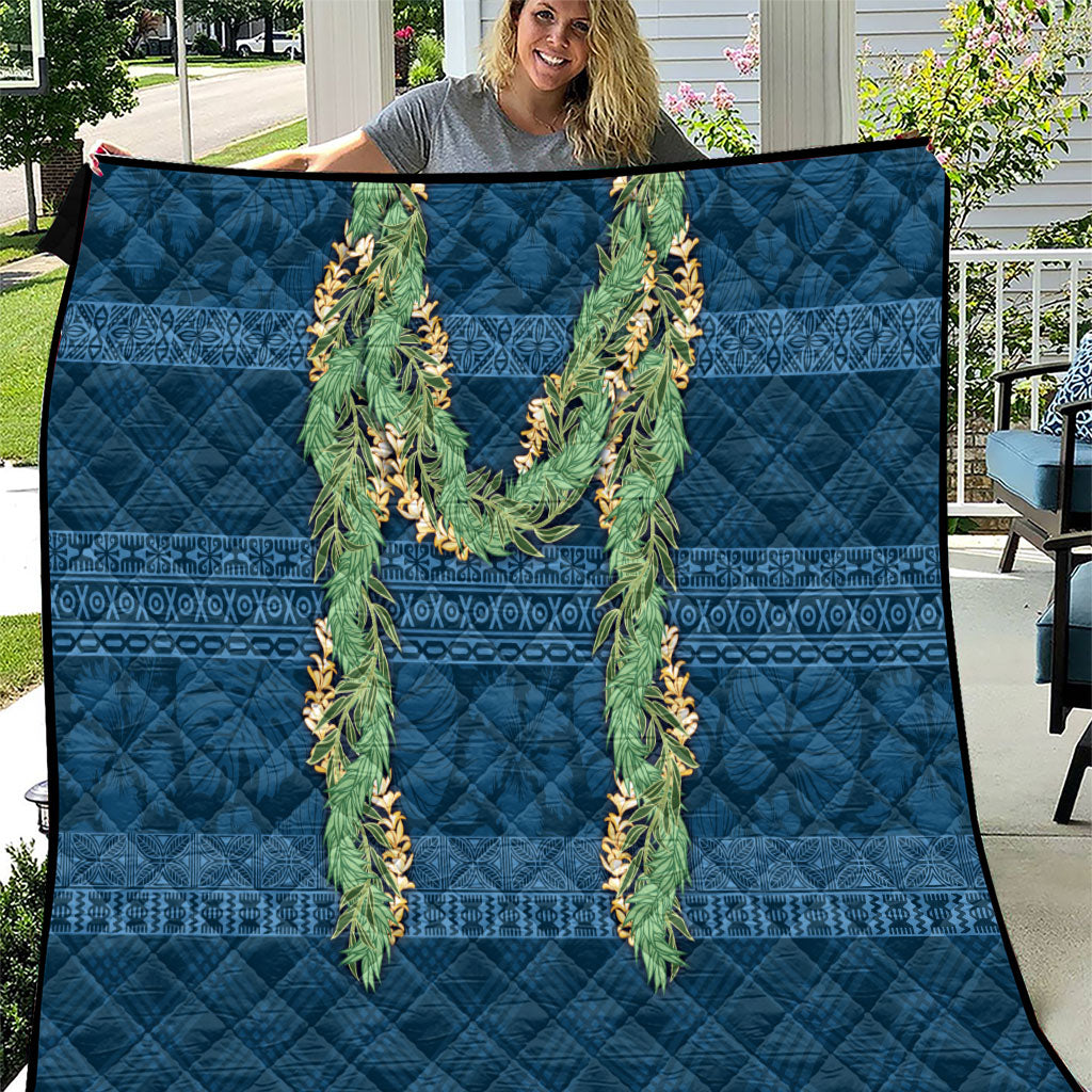 Hawai'i Paniolo Maile Twisted Lei Quilt Cobalt Blue LT7 Cobalt Blue - Polynesian Pride