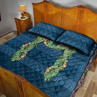 Hawai'i Paniolo Maile Twisted Lei Quilt Bed Set Cobalt Blue LT7 - Polynesian Pride
