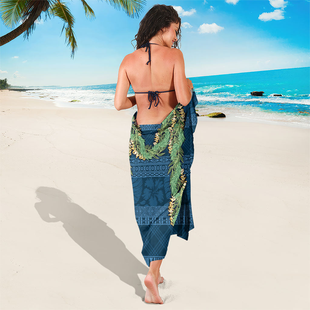 Hawai'i Paniolo Maile Twisted Lei Sarong Cobalt Blue LT7 - Polynesian Pride