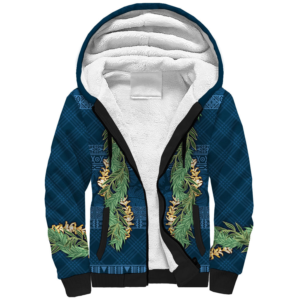 Hawai'i Paniolo Maile Twisted Lei Sherpa Hoodie Cobalt Blue LT7 Unisex Cobalt Blue - Polynesian Pride
