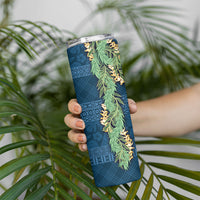 Hawai'i Paniolo Maile Twisted Lei Skinny Tumbler Cobalt Blue LT7 - Polynesian Pride