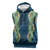 Hawai'i Paniolo Maile Twisted Lei Sleeveless Hoodie Cobalt Blue LT7 Cobalt Blue - Polynesian Pride
