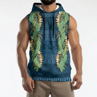 Hawai'i Paniolo Maile Twisted Lei Sleeveless Hoodie Cobalt Blue LT7 - Polynesian Pride