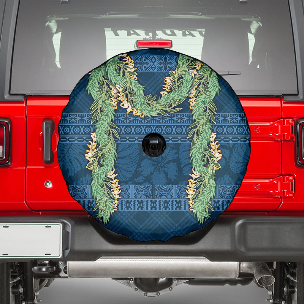 Hawai'i Paniolo Maile Twisted Lei Spare Tire Cover Cobalt Blue LT7 - Polynesian Pride