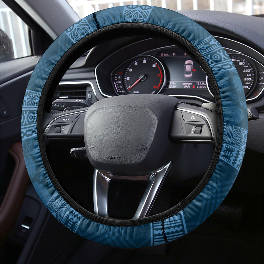 Hawai'i Paniolo Maile Twisted Lei Steering Wheel Cover Cobalt Blue LT7 - Polynesian Pride