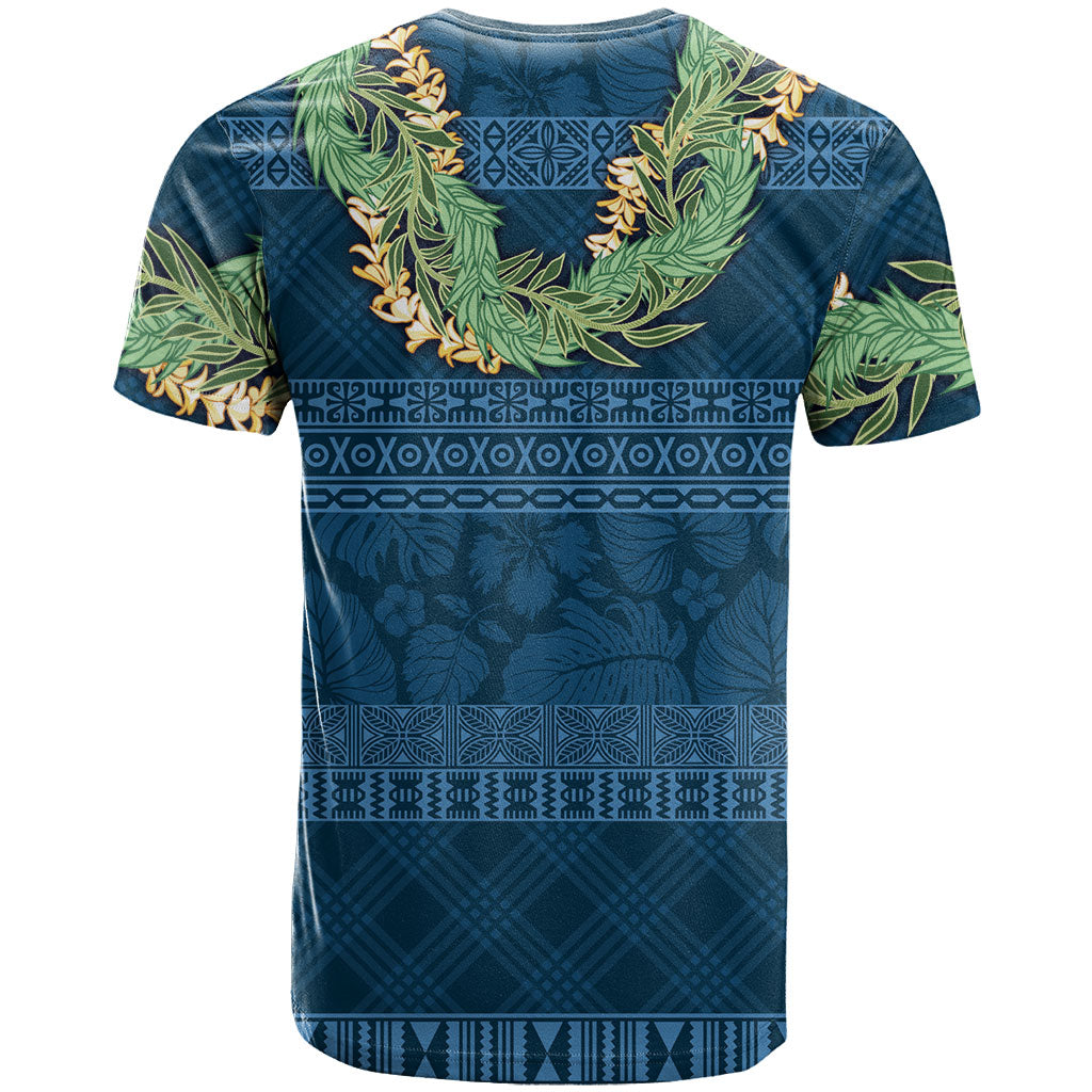 Hawai'i Paniolo Maile Twisted Lei T Shirt Cobalt Blue LT7 - Polynesian Pride