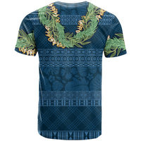 Hawai'i Paniolo Maile Twisted Lei T Shirt Cobalt Blue LT7 - Polynesian Pride
