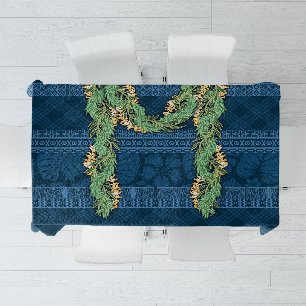 Hawai'i Paniolo Maile Twisted Lei Tablecloth Cobalt Blue LT7 Cobalt Blue - Polynesian Pride