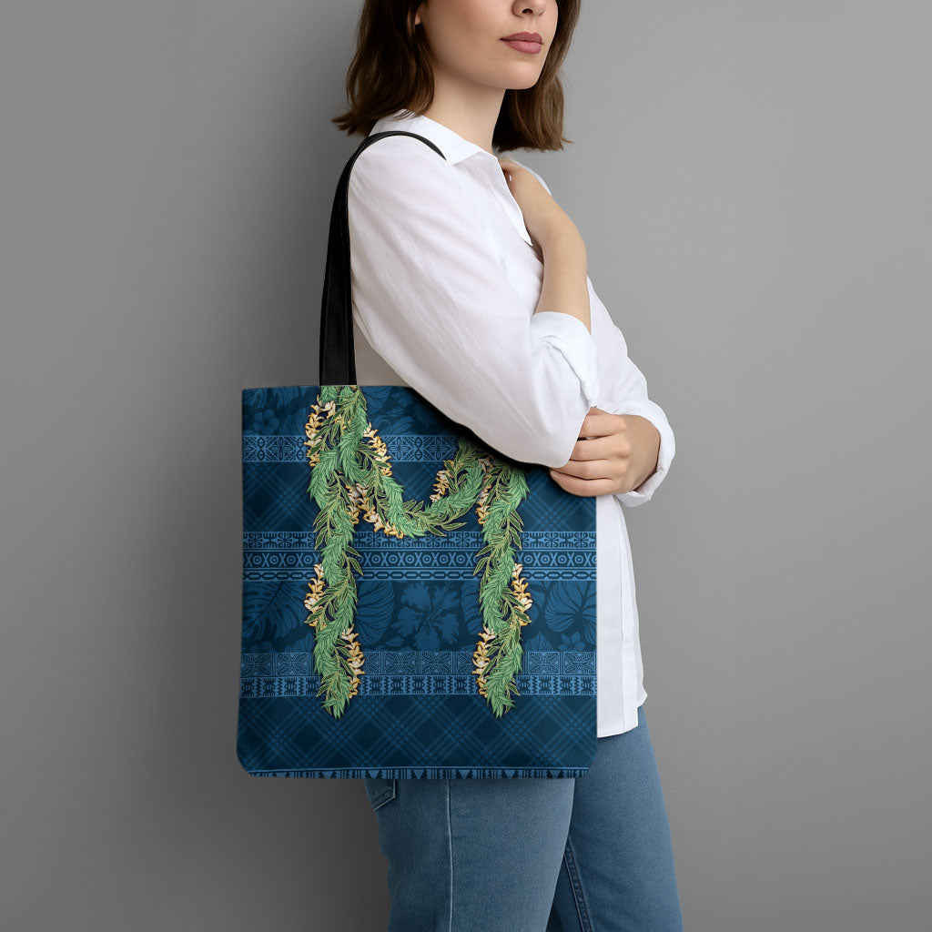 Hawai'i Paniolo Maile Twisted Lei Tote Bag Cobalt Blue LT7 - Polynesian Pride