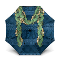 Hawai'i Paniolo Maile Twisted Lei Umbrella Cobalt Blue LT7 One Size Folded 11.42 inch Opened Diameter 37.4 inch Cobalt Blue - Polynesian Pride