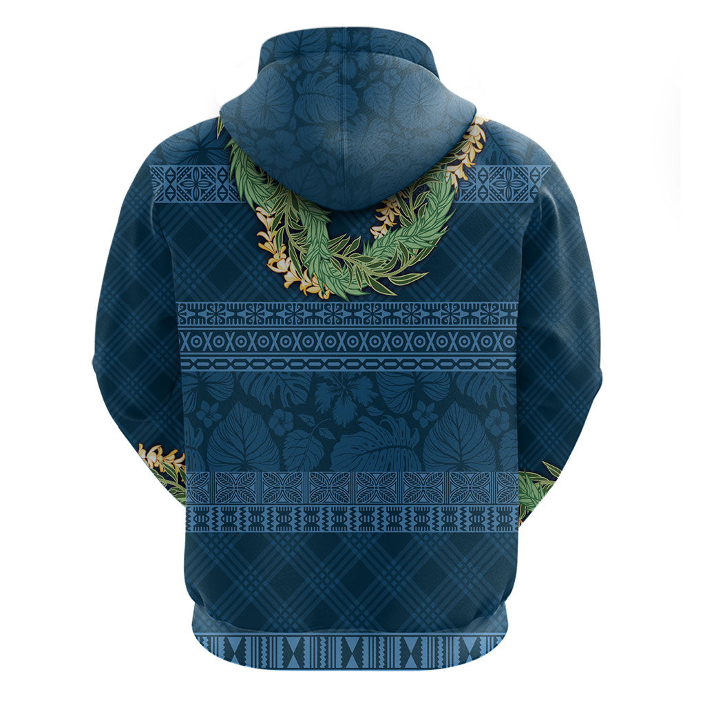 Hawai'i Paniolo Maile Twisted Lei Zip Hoodie Cobalt Blue LT7 - Polynesian Pride