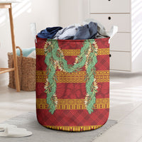 Hawai'i Paniolo Maile Twisted Lei Laundry Basket Hilo Royal Red LT7 Red - Polynesian Pride