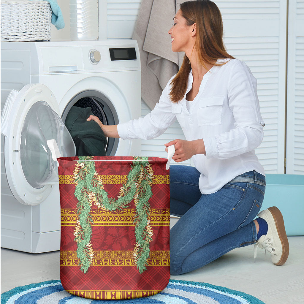Hawai'i Paniolo Maile Twisted Lei Laundry Basket Hilo Royal Red LT7 - Polynesian Pride