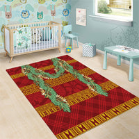 Hawai'i Paniolo Maile Twisted Lei Area Rug Hilo Royal Red LT7 - Polynesian Pride