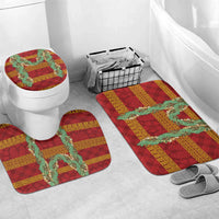 Hawai'i Paniolo Maile Twisted Lei Bathroom Set Hilo Royal Red LT7 Mat Set Only (3 pcs) One Size Red - Polynesian Pride