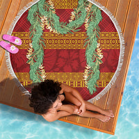 Hawai'i Paniolo Maile Twisted Lei Beach Blanket Hilo Royal Red LT7 - Polynesian Pride